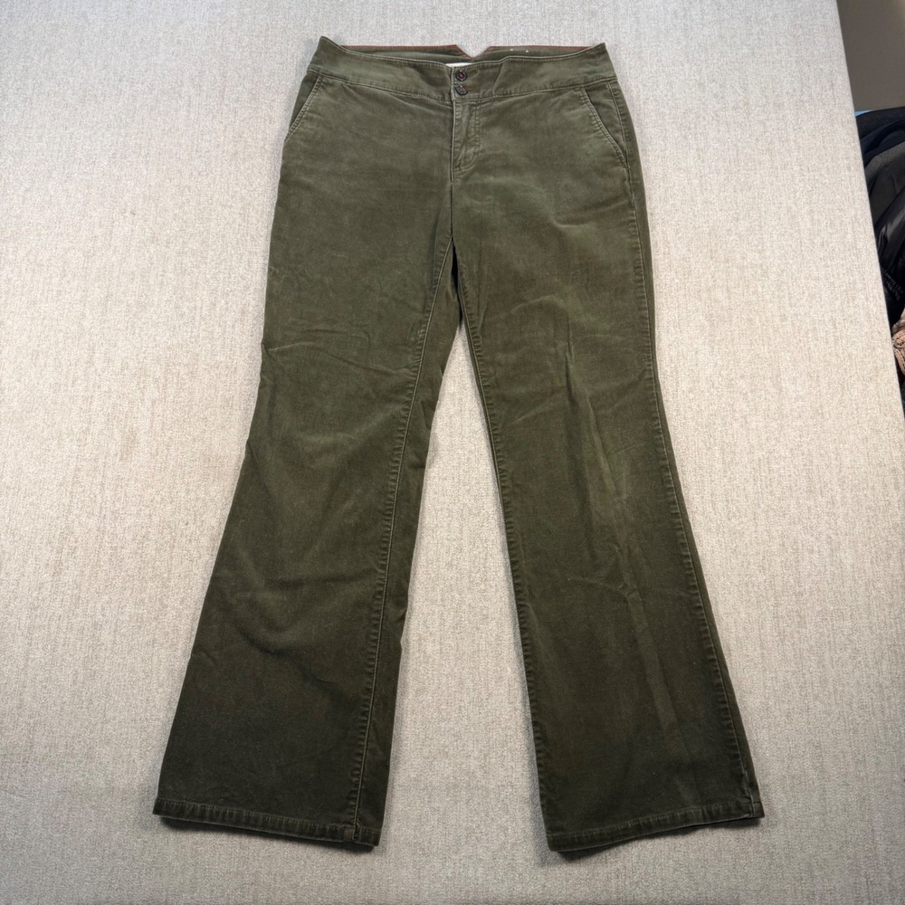 Tommy Hilfiger Corduroy Pants Womens 6 Green Bootcut Flare Mid Rise Stretch